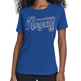 Kansas City Royals Starter Women's Groovy Script Team Fitted T-Shirt discount