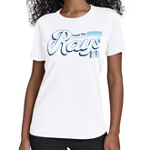 Tampa Bay Rays Starter Women's Groovy Script Team Fitted T-Shirt Lifestyle