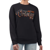 Baltimore Orioles Starter Women's Groovy Script Team Fleece Pullover Sweatshirt On Sale