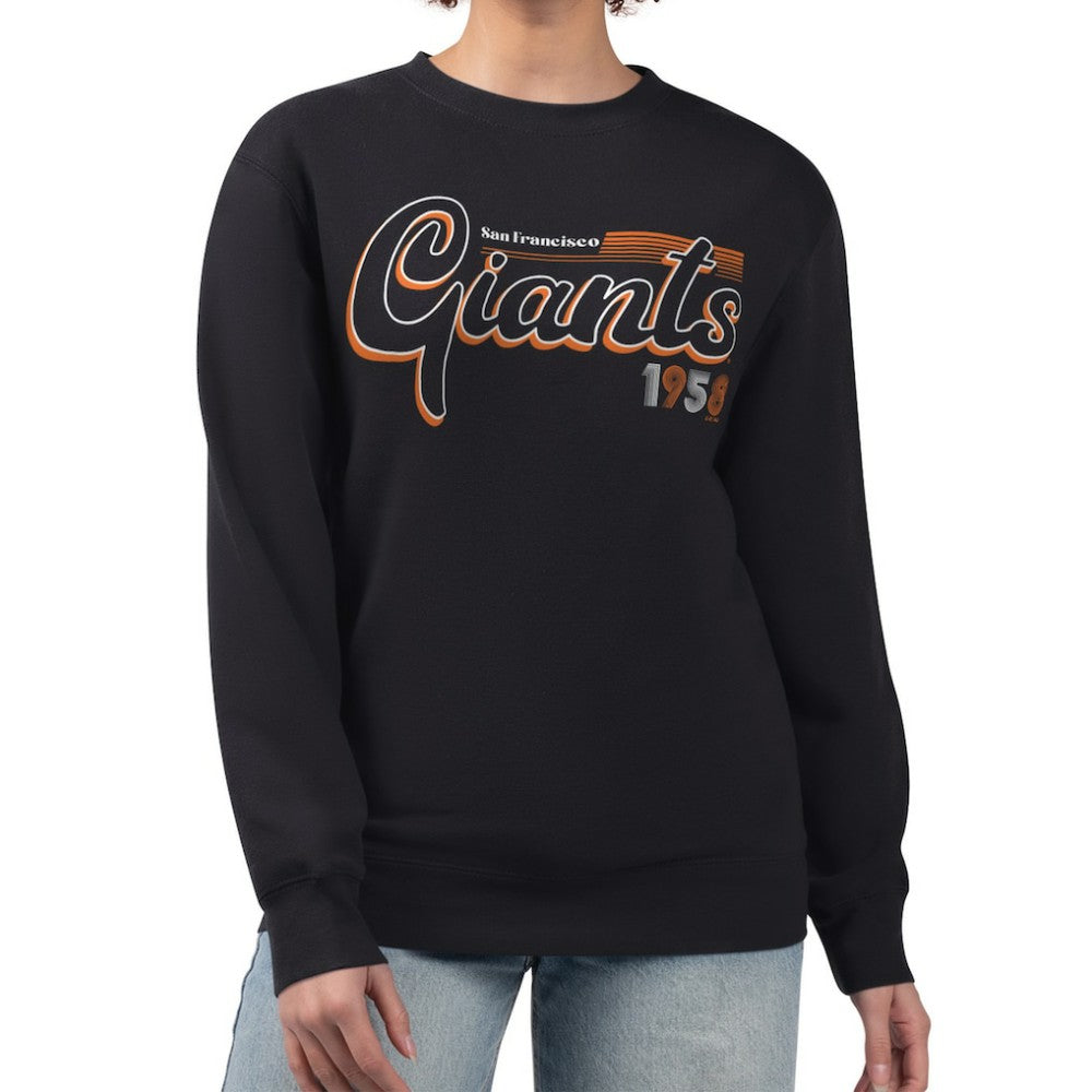 San Francisco Giants Starter Women's Groovy Script Team Fleece Pullover Sweatshirt On Sale