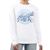 Kansas City Royals G-III 4Her by Carl Banks Women's Pinstripe Circle Team Fleece Pullover Sweatshirt Clearance