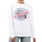 Los Angeles Angels G-III 4Her by Carl Banks Women's Pinstripe Circle Team Fleece Pullover Sweatshirt discount