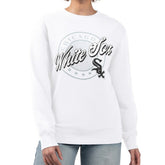Chicago White Sox G-III 4Her by Carl Banks Women's Pinstripe Circle Team Fleece Pullover Sweatshirt On Sale
