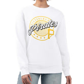 Pittsburgh Pirates G-III 4Her by Carl Banks Women's Pinstripe Circle Team Fleece Pullover Sweatshirt for sale