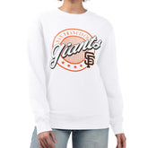 San Francisco Giants G-III 4Her by Carl Banks Women's Pinstripe Circle Team Fleece Pullover Sweatshirt for sale