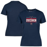 Alexander Ovechkin Washington Capitals Levelwear Women's NHL All-Time Leading Goal Scorer Milestone Stars Name & Number Maddox T-Shirt Navy