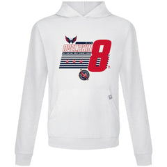 Alexander Ovechkin Washington Capitals Levelwear NHL All-Time Leading Goal Scorer Milestone Stripes Name & Number Relay Pullover Hoodie White