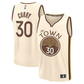 Fanatics - Stephen Curry Golden State Warriors Youth 2025/26 City Edition Fast Break Jersey - Tan