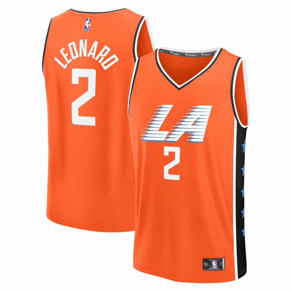 Fanatics - Kawhi Leonard LA Clippers Youth 2025/26 City Edition Fast Break Jersey - Orange