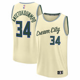 Fanatics - Giannis Antetokounmpo Milwaukee Bucks Youth 2025/26 City Edition Fast Break Jersey - Cream