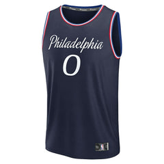 Fanatics - Tyrese Maxey Philadelphia 76ers Youth 2025/26 City Edition Fast Break Jersey - Navy