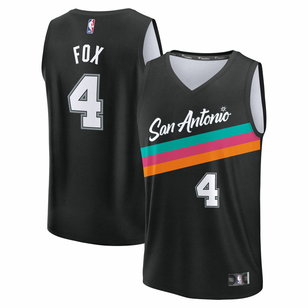 Fanatics - De'Aaron Fox San Antonio Spurs Youth 2025/26 City Edition Fast Break Jersey - Black