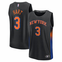Fanatics - Josh Hart New York Knicks Fast Break Jersey - Statement Edition - Black