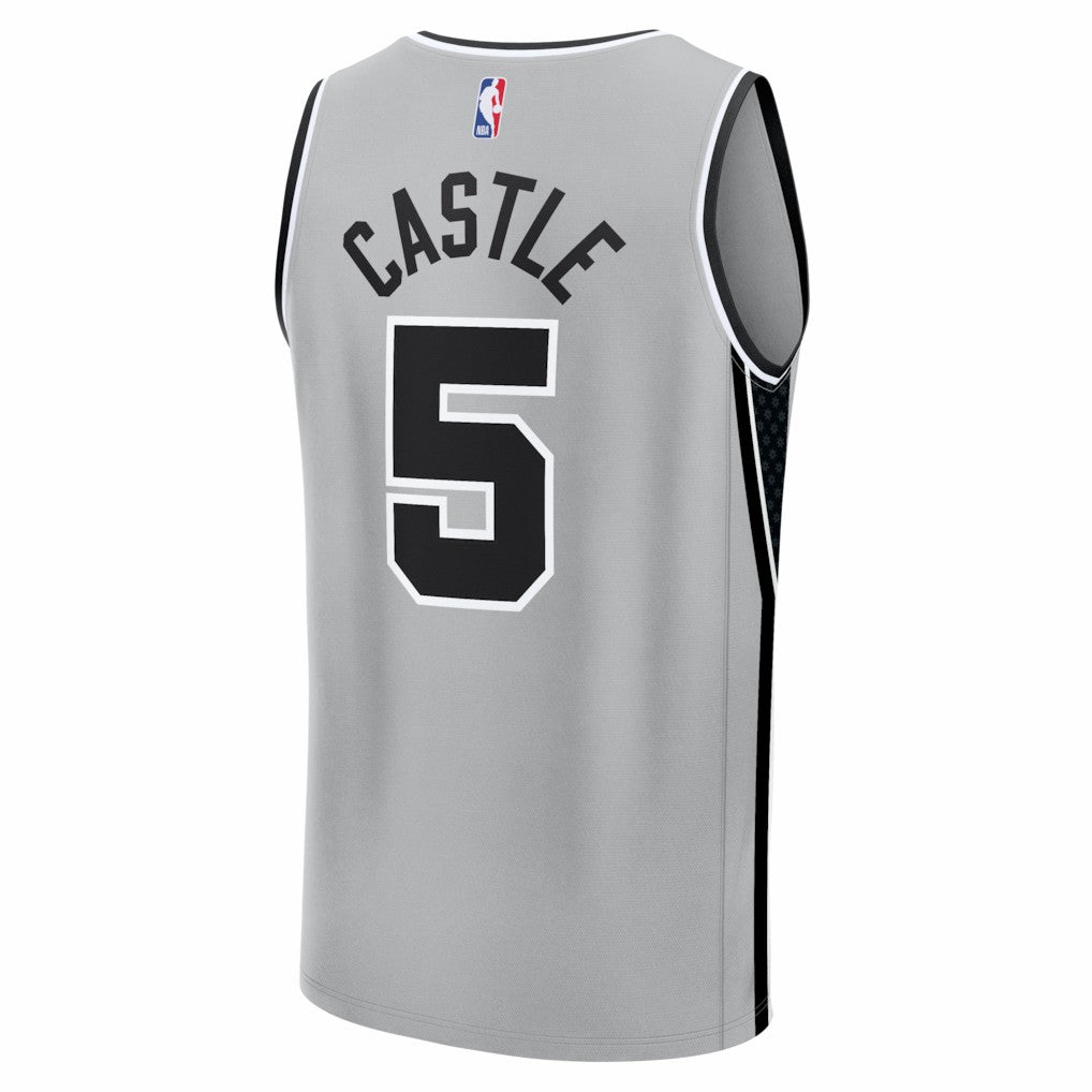 Stephon Castle San Antonio Spurs Youth Fast Break Jersey - Statement Edition - Silver | NBA Jerseys