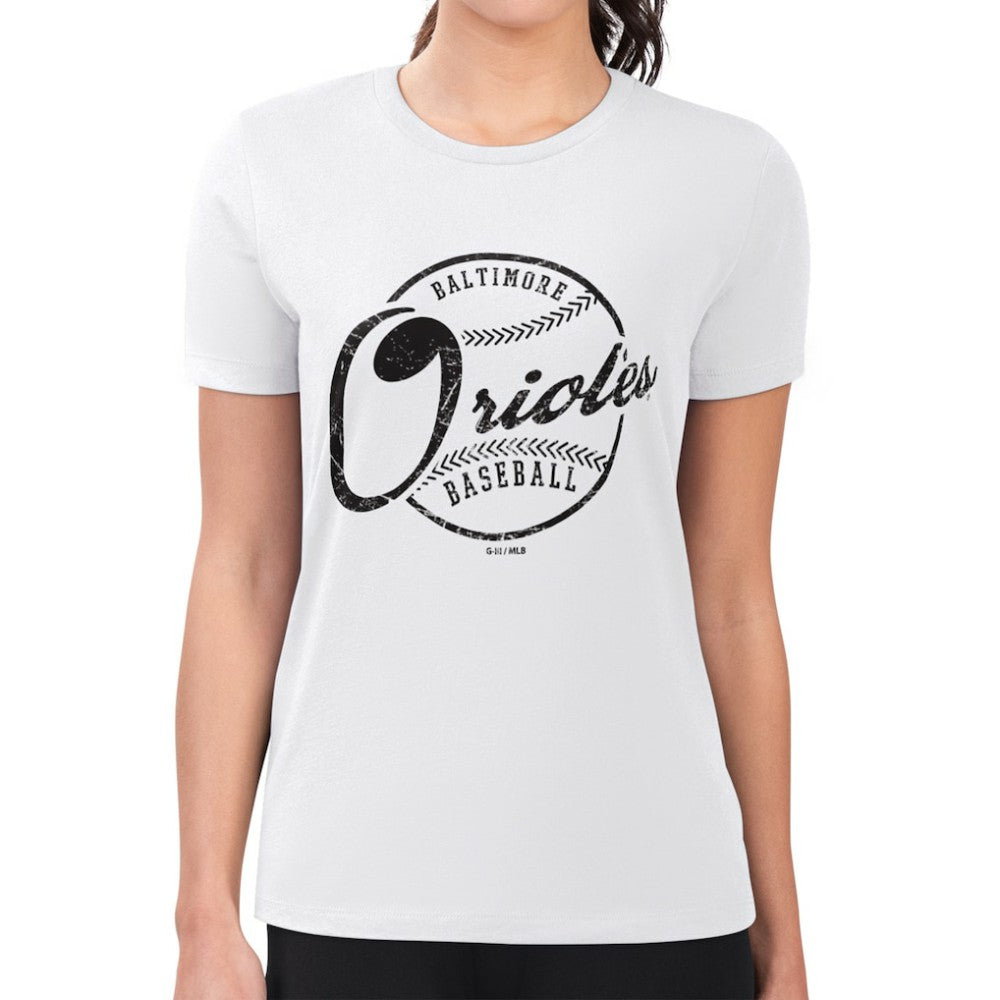 Baltimore Orioles G-III 4Her by Carl Banks Women's Super-Slim Fit Lightweight Distressed Baseball Team T-Shirt Online