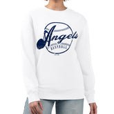 Los Angeles Angels G-III 4Her by Carl Banks Women's Distressed Baseball Team Fleece Pullover Sweatshirt On Sale