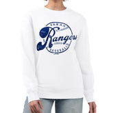 Texas Rangers G-III 4Her by Carl Banks Women's Distressed Baseball Team Fleece Pullover Sweatshirt Lifestyle
