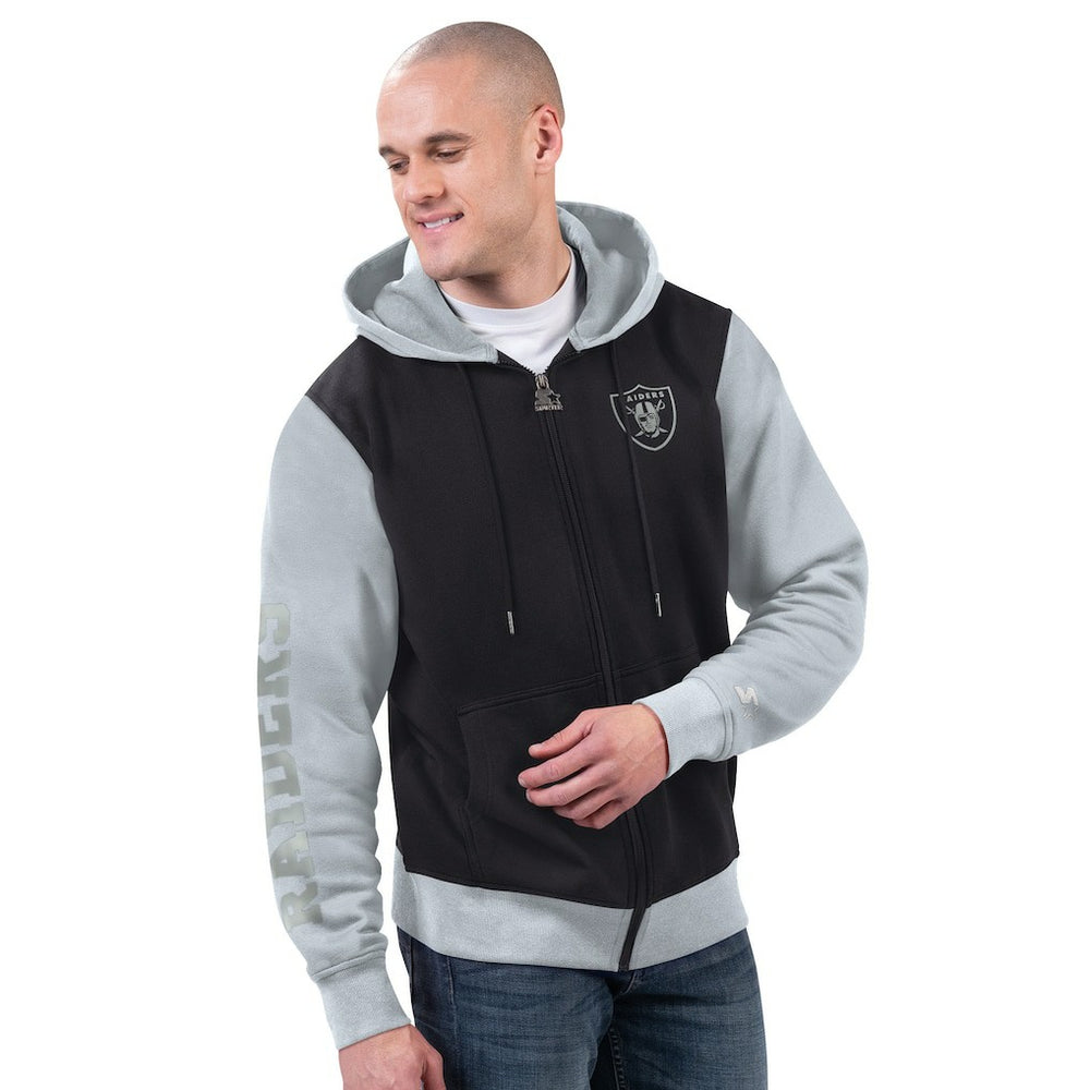 Las Vegas Raiders Starter Thursday Night Gridiron Full-Zip Hoodie Black/Silver - NFL