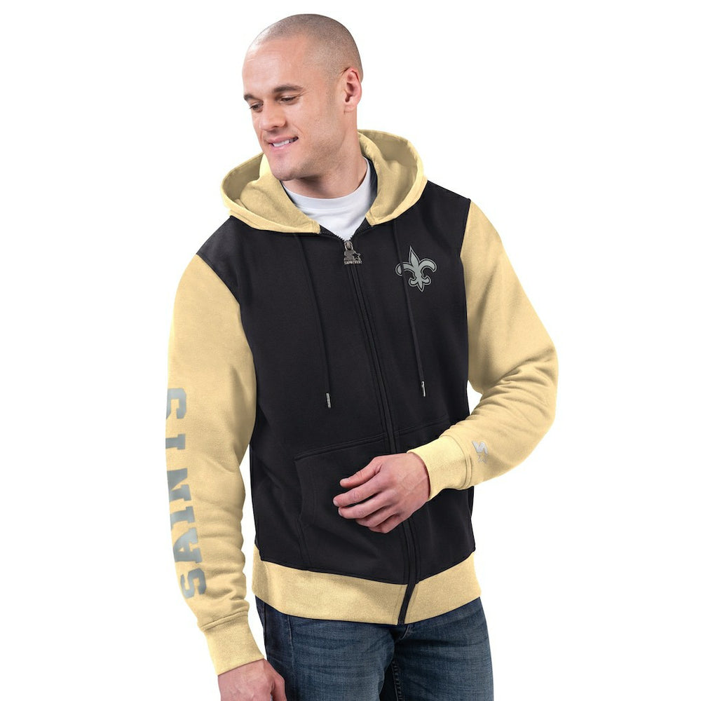 New Orleans Saints Starter Thursday Night Gridiron Full-Zip Hoodie Black/Gold - NFL