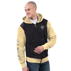 New Orleans Saints Starter Thursday Night Gridiron Full-Zip Hoodie Black/Gold - NFL