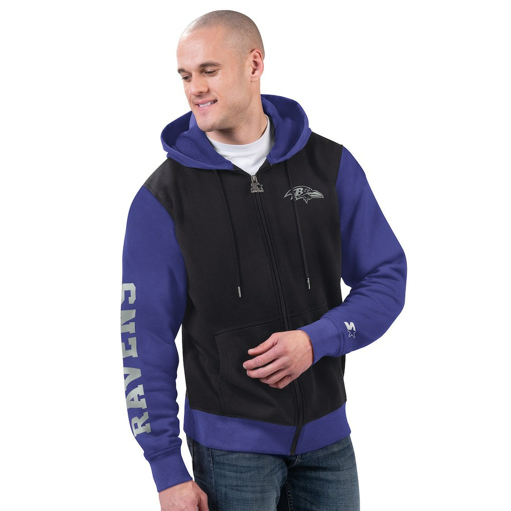 Baltimore Ravens Starter Thursday Night Gridiron Full-Zip Hoodie Black/Purple - NFL