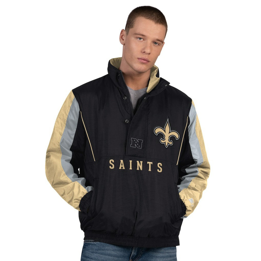 New Orleans Saints Starter Thursday Night Gridiron Half-Zip Jacket Black - NFL