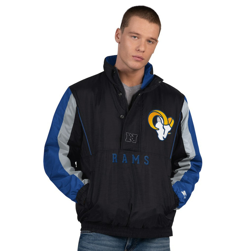 Los Angeles Rams Starter Thursday Night Gridiron Half-Zip Jacket Black - NFL