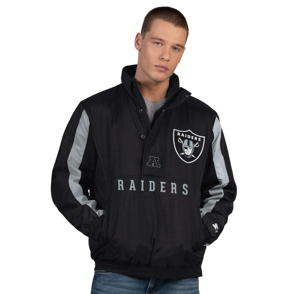 Las Vegas Raiders Starter Thursday Night Gridiron Half-Zip Jacket Black - NFL