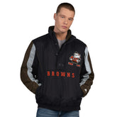 Cleveland Browns Starter Thursday Night Gridiron Vintage Logo Half-Zip Jacket Black - NFL