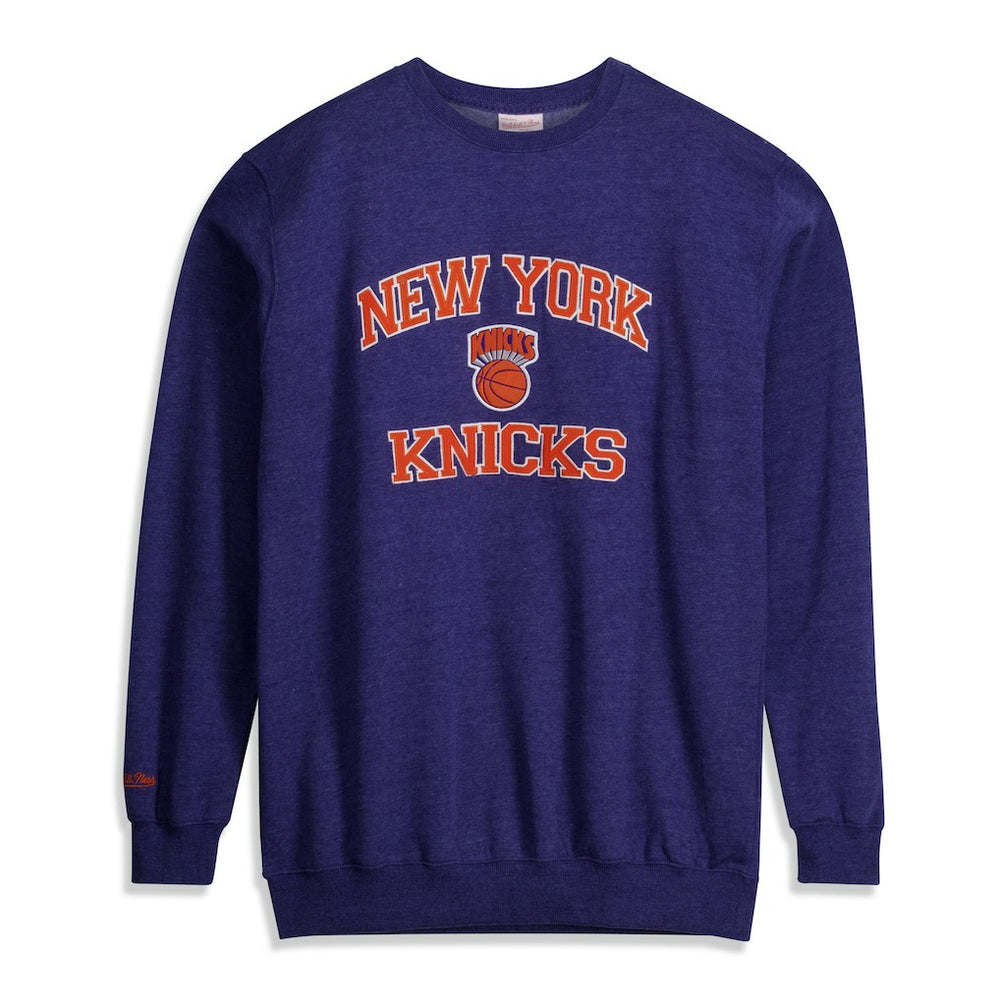 Mitchell & Ness - New York Knicks Hardwood Classics Big & Tall Crewneck Sweatshirt - Heather Blue