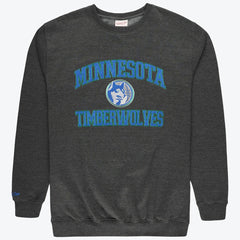 Mitchell & Ness - Minnesota Timberwolves Hardwood Classics Big & Tall Crewneck Sweatshirt - Heather Charcoal
