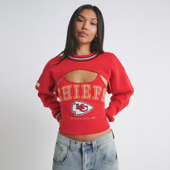 Kansas City Chiefs Off Season Women's Fleece Shrug Cami Red - NFL