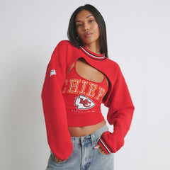 Kansas City Chiefs Off Season Women's Fleece Shrug Cami Red - NFL