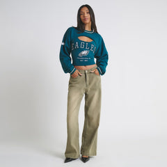 Philadelphia Eagles Off Season Women's Fleece Shrug Cami Midnight Green - NFL