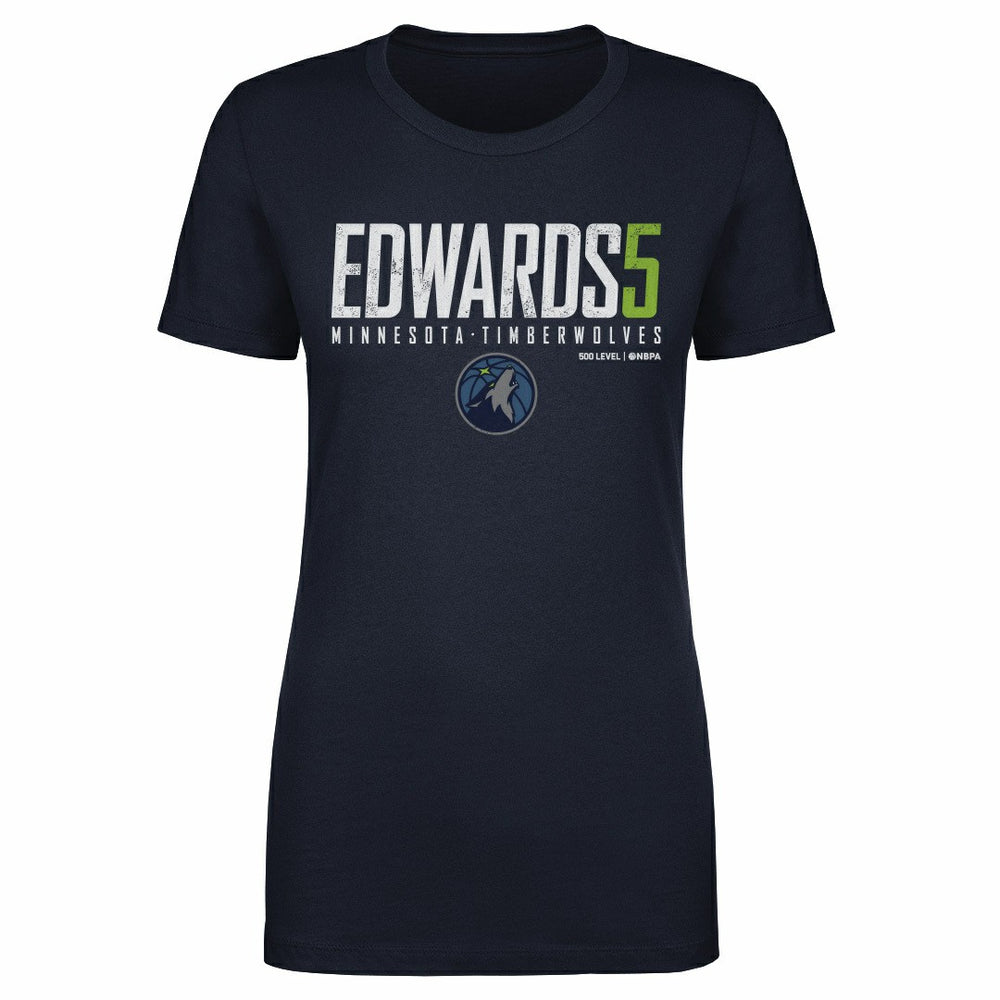 NBA - Anthony Edwards Minnesota Timberwolves 500 Level Women's Elite T-Shirt - Navy