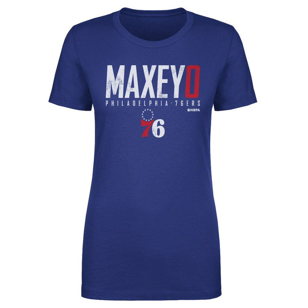 NBA - Tyrese Maxey Philadelphia 76ers 500 Level Women's Elite T-Shirt - Royal