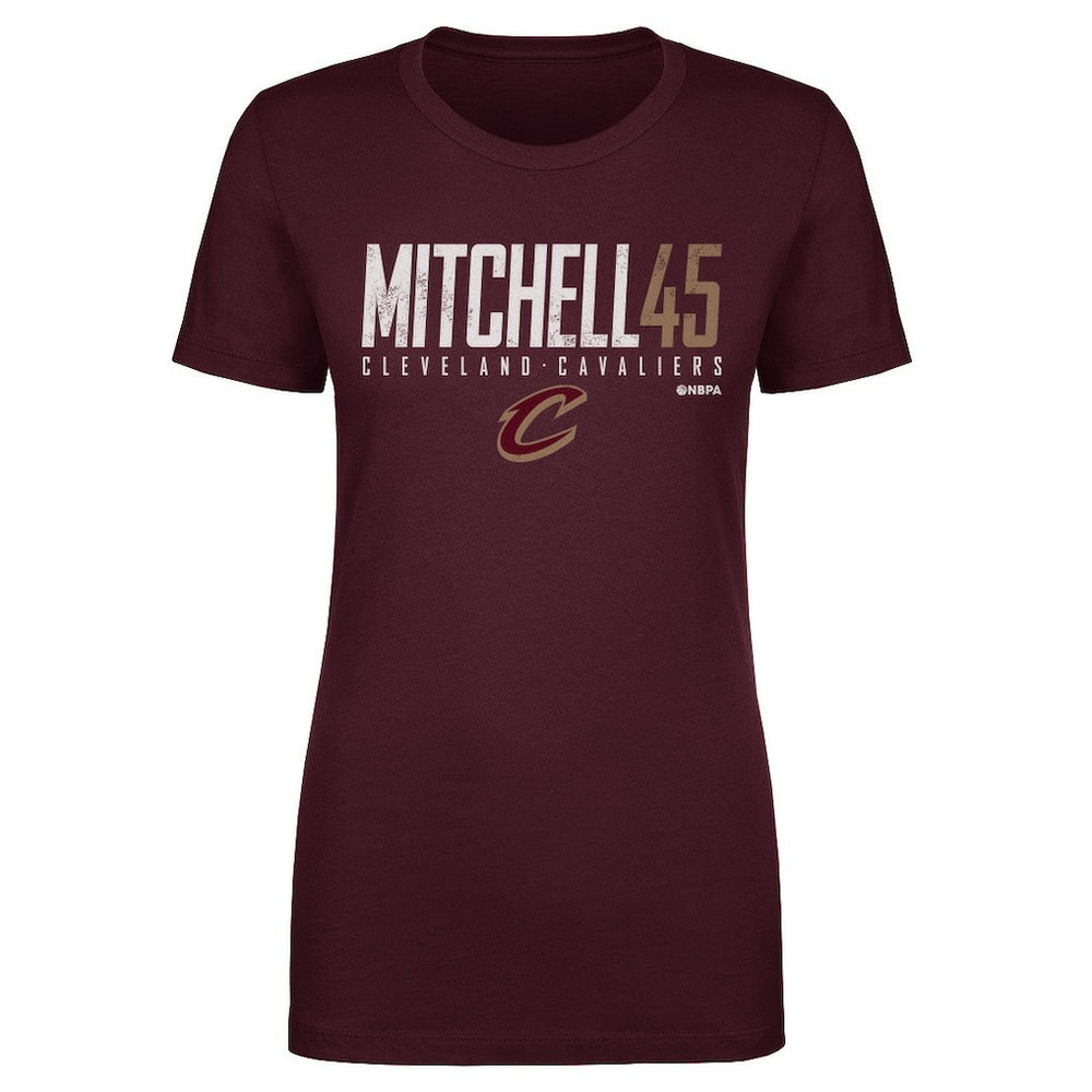 NBA - Donovan Mitchell Cleveland Cavaliers 500 Level Women's Elite T-Shirt - Wine