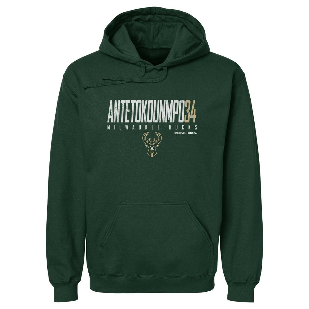 NBA - Giannis Antetokounmpo Milwaukee Bucks 500 Level Elite Pullover Hoodie - Hunter Green