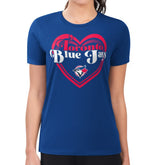Toronto Blue Jays G-III 4Her by Carl Banks Women's Super-Slim Fit Lightweight Double Heart T-Shirt for sale