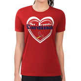 St. Louis Cardinals G-III 4Her by Carl Banks Women's Super-Slim Fit Lightweight Double Heart T-Shirt On Sale