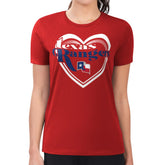 Texas Rangers G-III 4Her by Carl Banks Women's Super-Slim Fit Lightweight Double Heart T-Shirt Sale