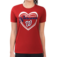 Washington Nationals G-III 4Her by Carl Banks Women's Super-Slim Fit Lightweight Double Heart T-Shirt Online