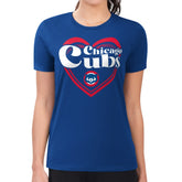 Chicago Cubs G-III 4Her by Carl Banks Women's Super-Slim Fit Lightweight Double Heart T-Shirt Near Me