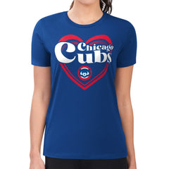 Chicago Cubs G-III 4Her by Carl Banks Women's Super-Slim Fit Lightweight Double Heart T-Shirt Near Me