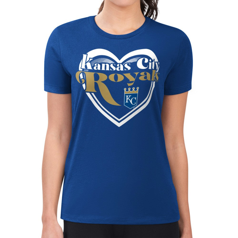 Kansas City Royals G-III 4Her by Carl Banks Women's Super-Slim Fit Lightweight Double Heart T-Shirt Near Me