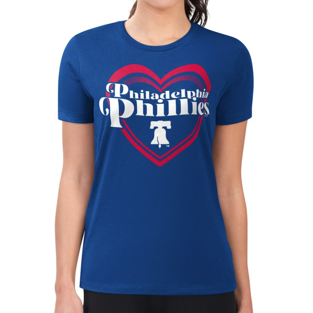Philadelphia Phillies G-III 4Her by Carl Banks Women's Super-Slim Fit Lightweight Double Heart T-Shirt discount