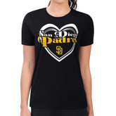 San Diego Padres G-III 4Her by Carl Banks Women's Super-Slim Fit Lightweight Double Heart T-Shirt discount