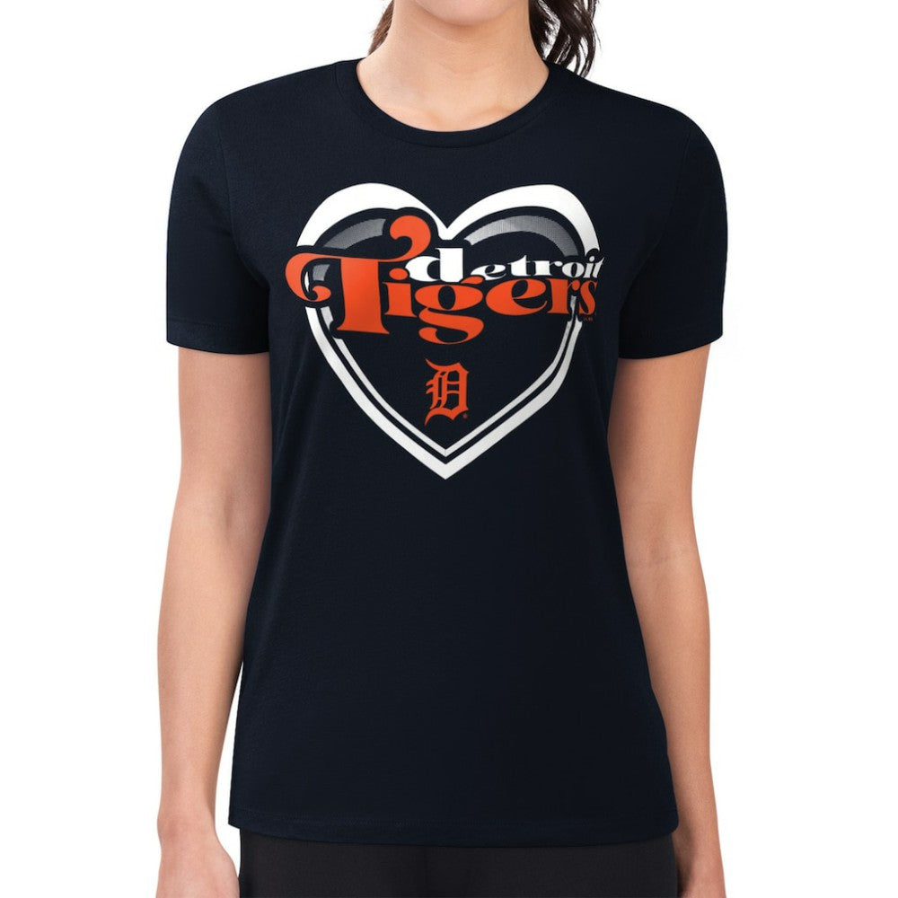 Detroit Tigers G-III 4Her by Carl Banks Women's Super-Slim Fit Lightweight Double Heart T-Shirt Online