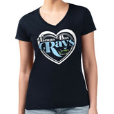 Tampa Bay Rays G-III 4Her by Carl Banks Women's Super-Slim Fit Lightweight Double Heart V-Neck T-Shirt Online
