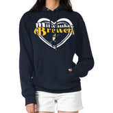 Milwaukee Brewers G-III 4Her by Carl Banks Women's Double Heart Fleece Pullover Hoodie Sale